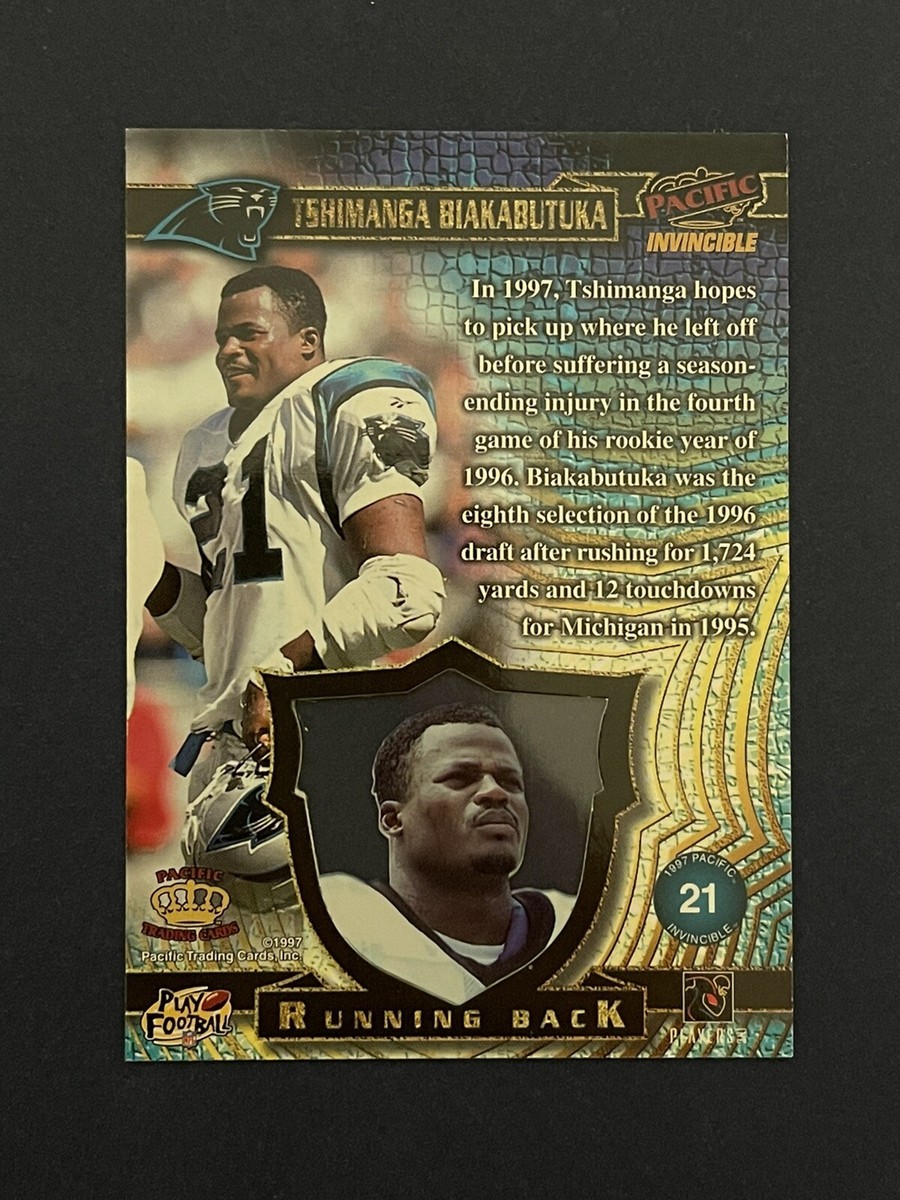 Tim Biakabutuka 1997 Pacific Invincible Football Card #21 Panthers