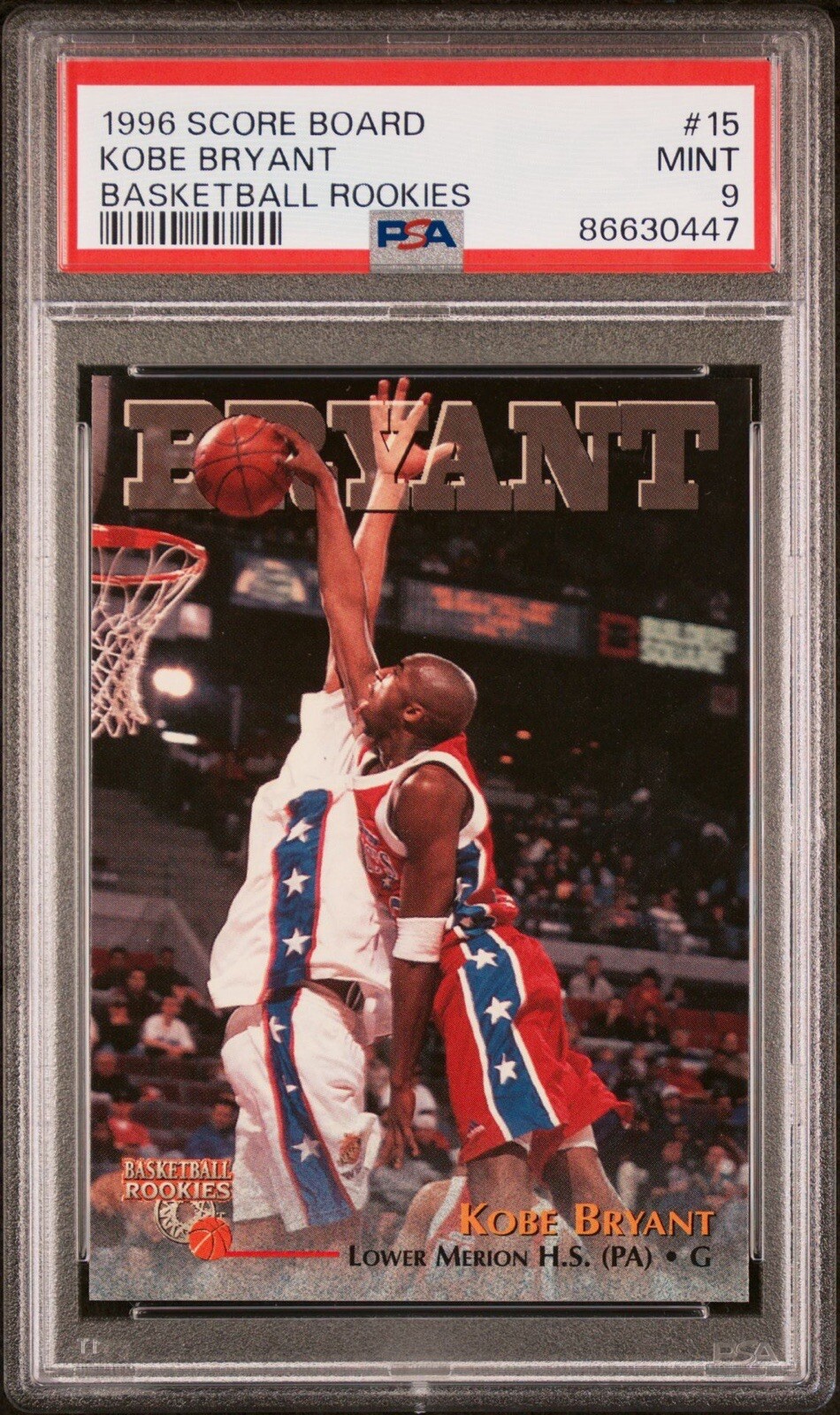 1996 Score Board Basketball Rookies Kobe Bryant RC #15 HOF Graded PSA 9 MINT