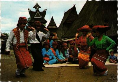 CPM AK Moonlight Night Dance of Karo North Sumatra INDONESIA (727028)