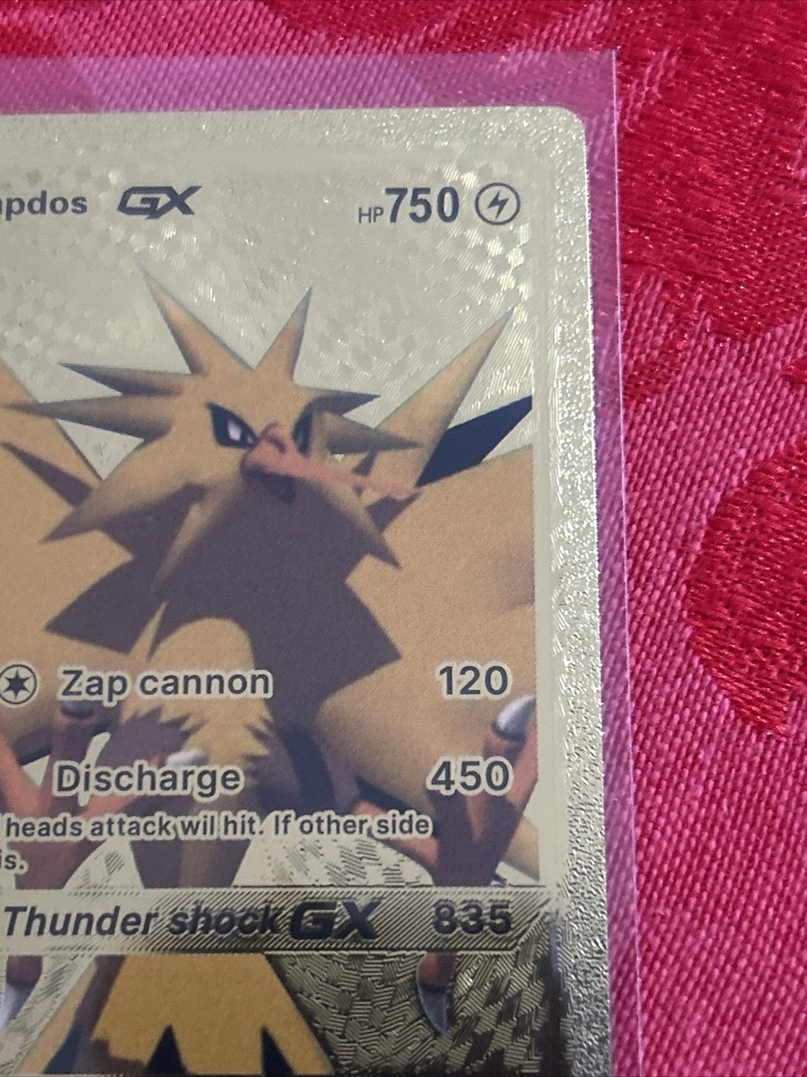Zapdos GX Zap Cannon Hp750 Gold Foil Fan Art Display Card M/NM | eBay