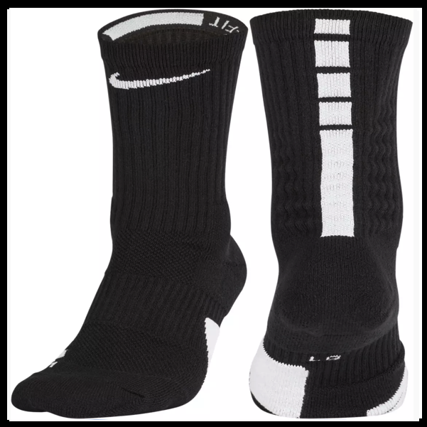 elite socks black and white