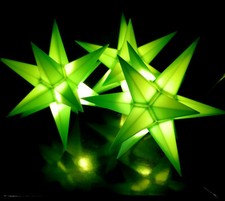 3er LED Außen-Stern-Set grün Außenstern Adventsstern Weihnachtsstern Outdoor 