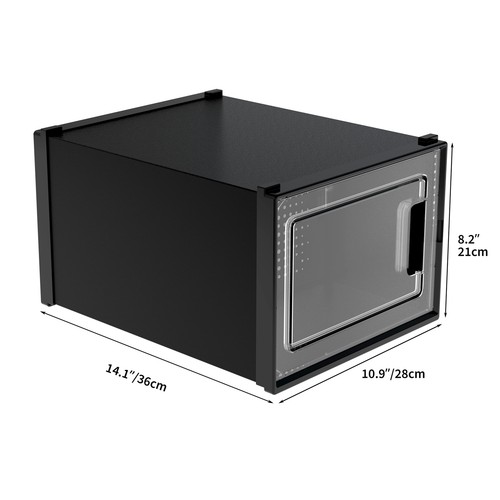 TAUS 18Pcs Shoe Storage Boxes Stackable Sneaker Organizer Container Black - Picture 5 of 5