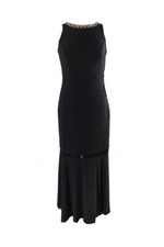 Msk Black Embellished Neckline Mermaid Gown 6