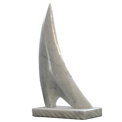 Segel Marmor Skulptur Sea Sail Nautic Art Interior Design Home Decor H 36cm
