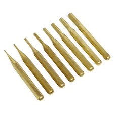 Image of Sealey Brass Pin Punch Set 8pc Used For Non Marring Applications Heavy Duty 89mm