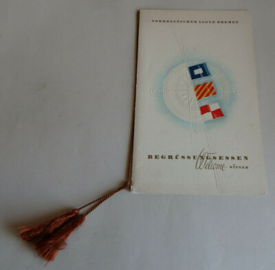 Norddeutscher Lloyd Speisekarte Begrüssungsessen ''Arucas'' 1936 (74059)