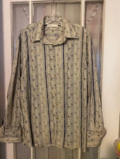 Perry Ellis Mens XL  Graphic Sprint LongSleeve Button-Down Shirt
