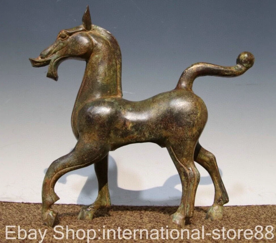 中国　古銅鍍金　馬像　紙鎮　置物　V　R7506 马绿色中国风青铜雕像、雕像| eBay