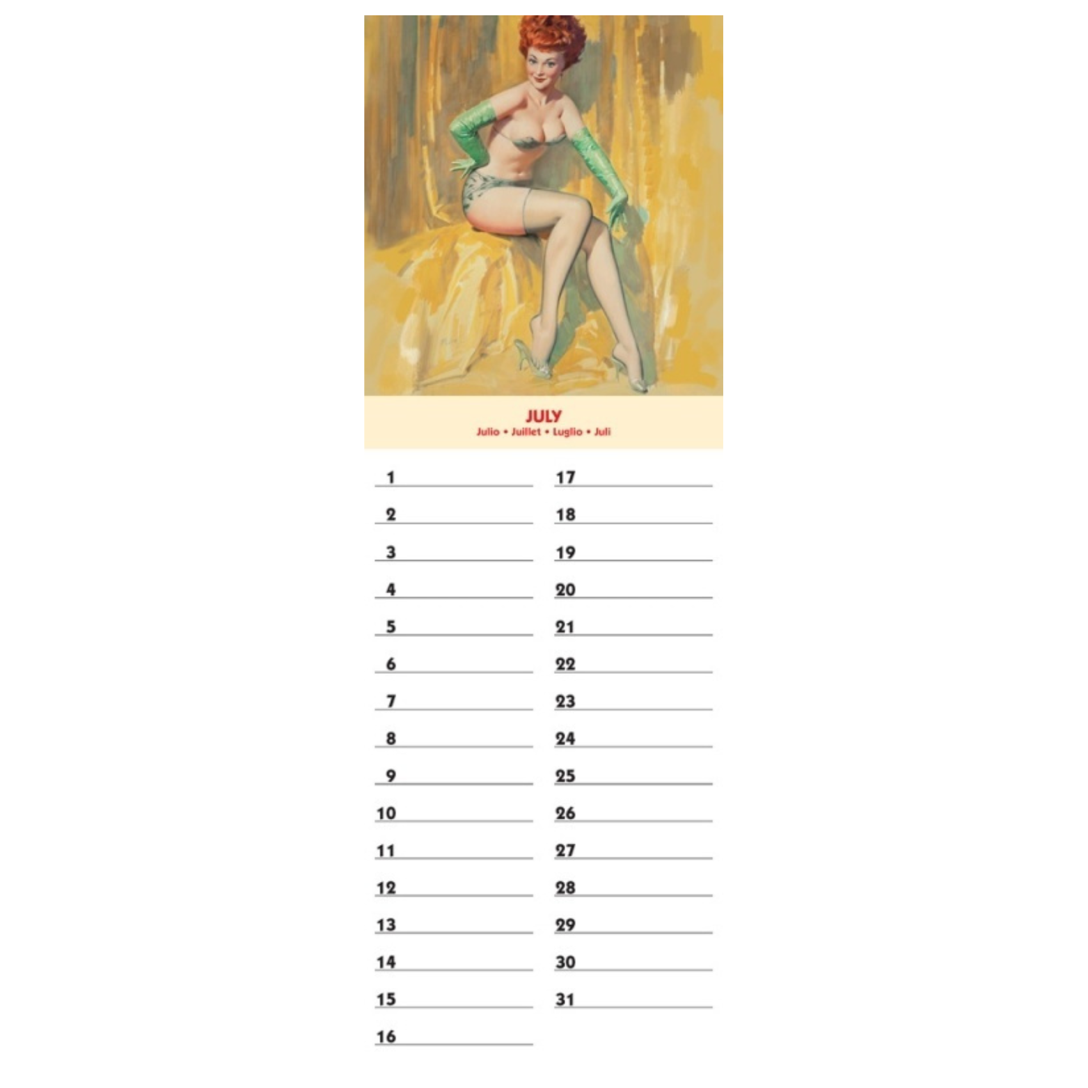 Pin Up Sexy Girls Kalender History immerwährender Geburtstag 