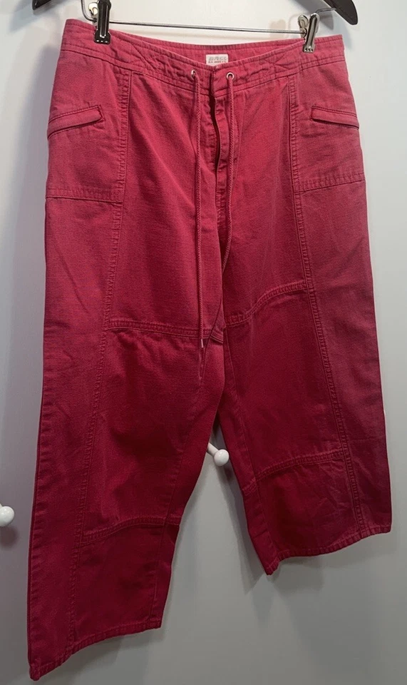 Capris GH Bass para mujer 4 capris con cordón frontal plano de algodón rosa/coral desteñido Foto 2 de 4