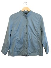 Eileen Fisher Cotton Jacket Women Size Large Light Blue Blazer Career Classic