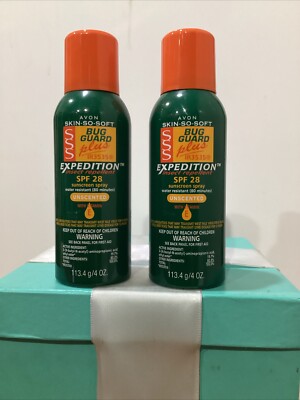 2 Avon Skin So Soft Bug Guard Expedition SPF 28 Unscented 