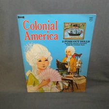 Vintage Colonial America Paper Doll Book, Paper Push Out Dolls and Costumes, NEW