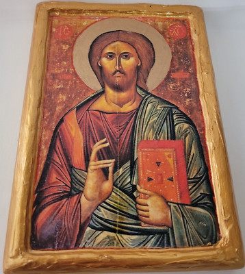 Jesus Christ Rare Mt Sinai Greek Orthodox Icon Art on Wood ICXCNIKA ...