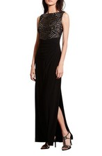 Sequin Embroidered Jersey Gown by Lauren Ralph Lauren Size 14 