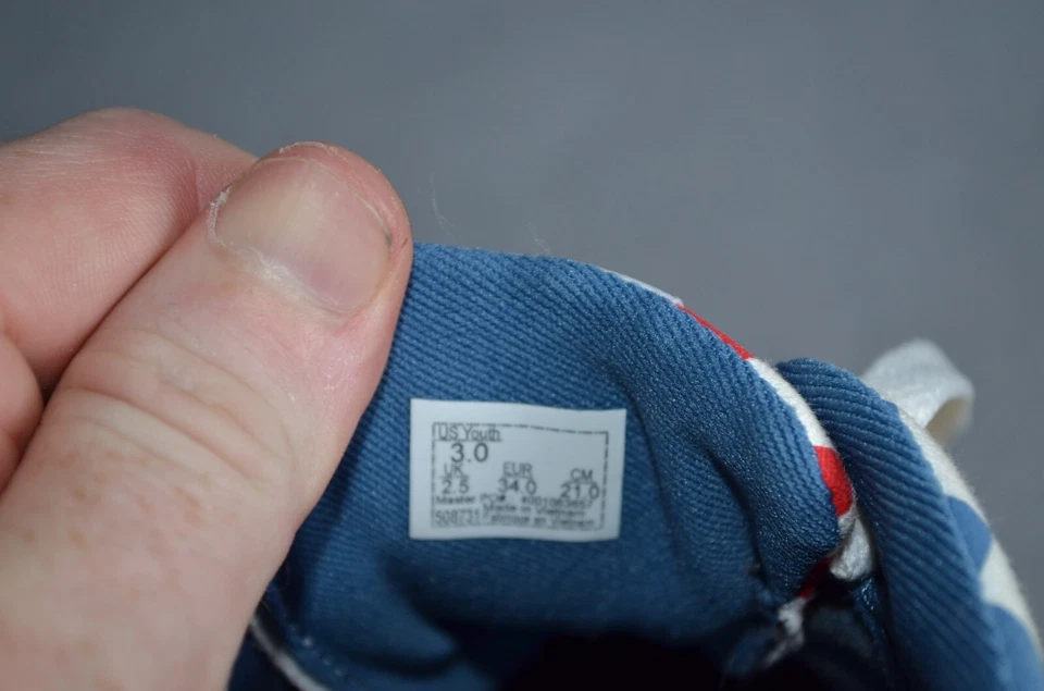 VANS Checkerboard Tenis Clásicos Juveniles Talla 3 Azul Rojo Amarillo Zapatos Con Cordones Foto 2 de 4