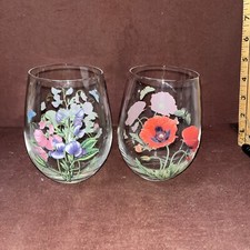 Juego de 2 copas de vino sin tallo Portmeirion Botanic Garden - Amapola dulce de guisantes