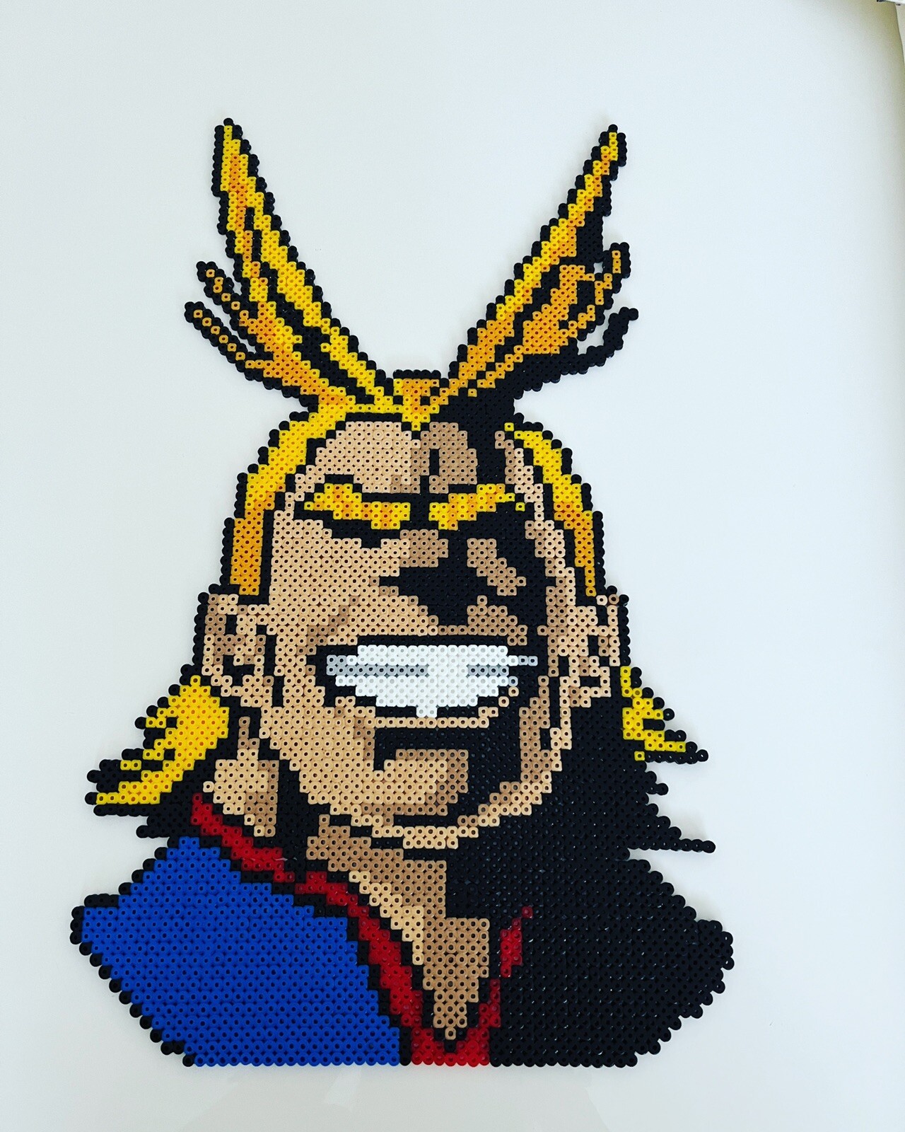 Pixel art All Might My Hero Academia en perles à repasser : kit de loisirs créatifs otaku