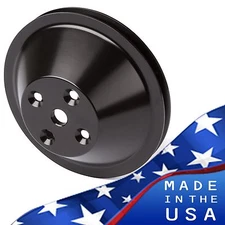 Black Billet Aluminum Small Block Chevy Water Pump Pulley 1V LWP SBC 350 327