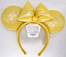 Disney Parks Yellow Quilted Minnie Mouse Ears Headband - NEW