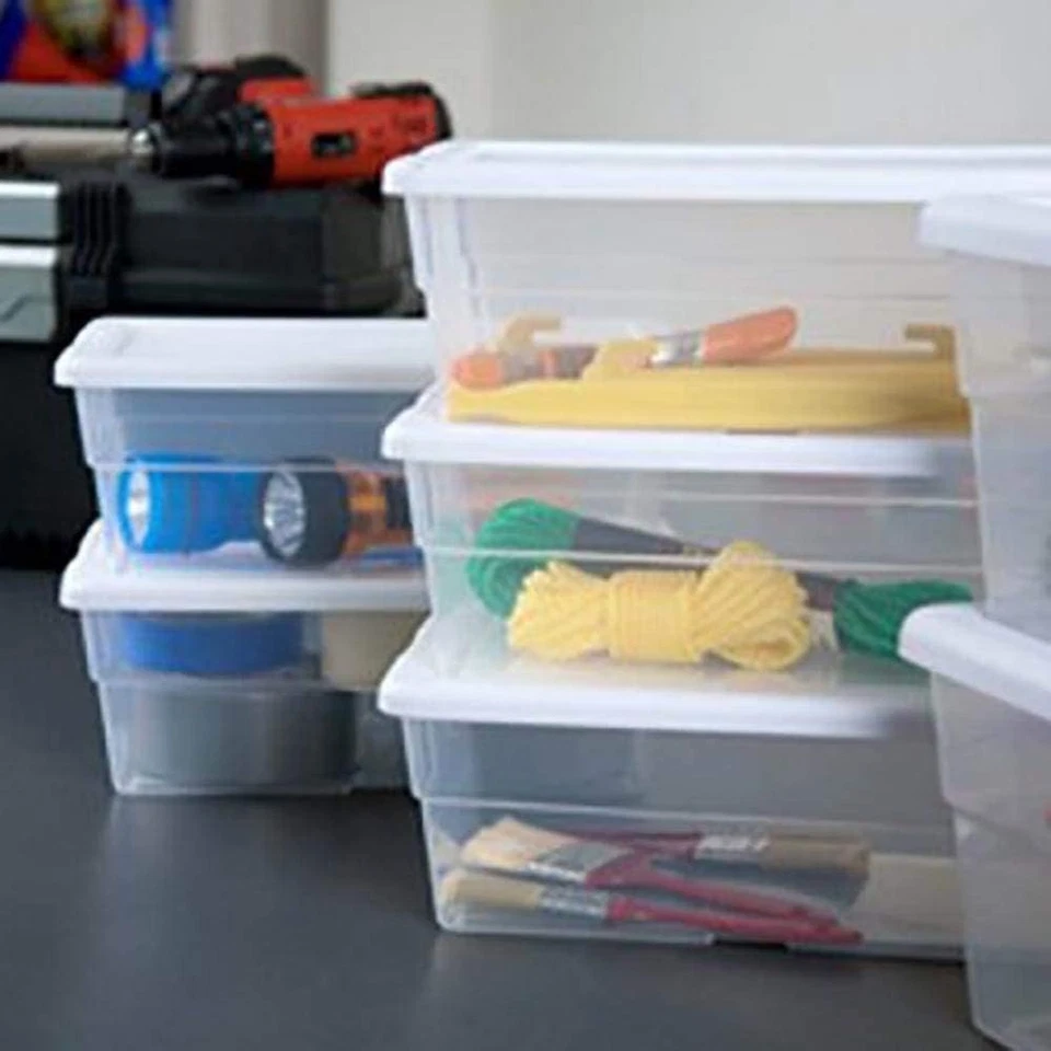 STERILITE 6 Qt Storage Box, Stackable Bin with Lid, Plastic Container Boxes - Image 4 of 4