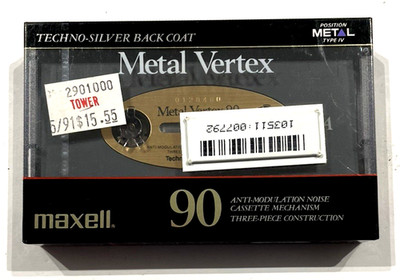 Maxell Vertex 90 audio cassette blank tape sealed Made in Japan Type IV v2