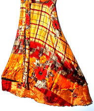 Incredible-art Vintage Silk Sari Magic Wrap Skirt Reversible Double Layer skirt,