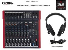 PROEL MQ12USB MIXER PROF 12 CANALI DSP EFFETTI DIGITALI COMPRESSORI USB + CUFFIA