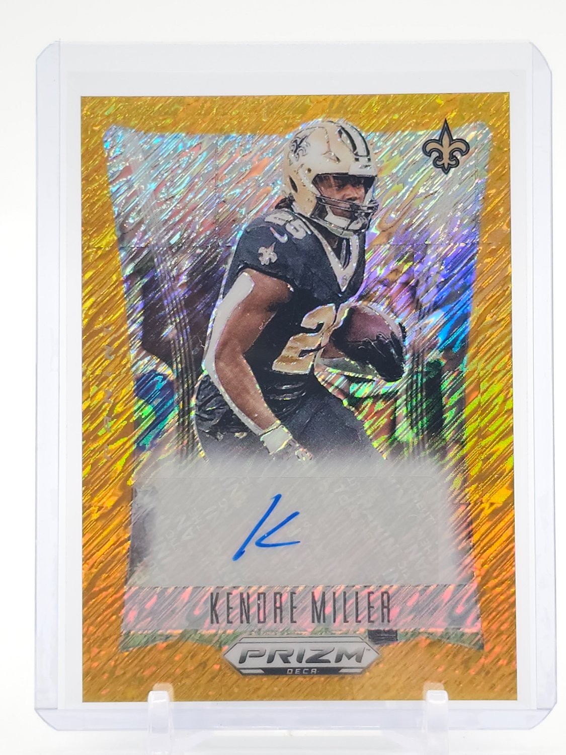 KENDRE MILLER 2024 PANINI PRIZM DECA SIGNATURES GOLD SHIMMER AUTO /10 Q4440 view 1