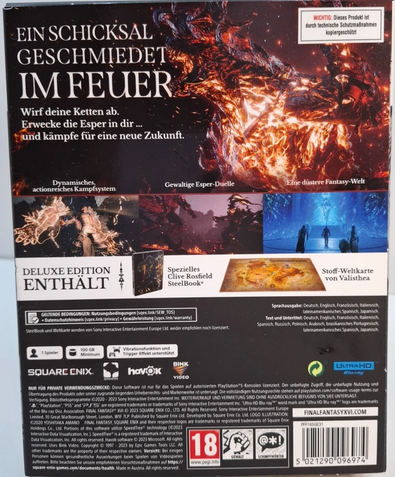 Final Fantasy XVI 16 - Deluxe Edition - PS5 - PlayStation 5 - OVP - USK16 - Bild 2 von 4