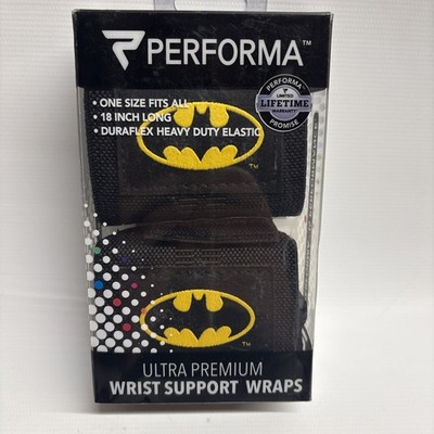 Performa Batman Logo Ultra Premium Wrist Support Wraps 18'' Weight Lifting Sporty