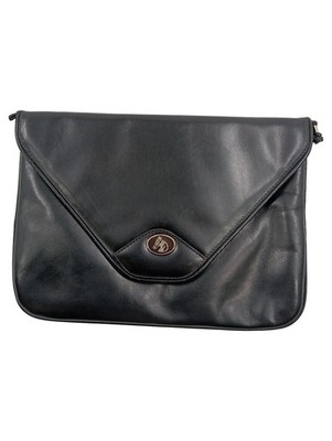 Bally Damen Umhängetasche Schwarz Leder Vintage Pferde-Logo