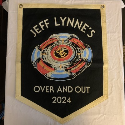 Jeff Lynne ELO Electric Light Orchestra Over And Out 2024 Felt Banner 23'x17''