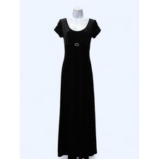 Vintage Papell Boutique Evenings Black Velvet Formal Long Dress Size 4