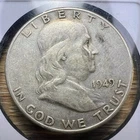 1949-S Franklin Half Dollar - Actual Coin Shown - Free Ship - 90% Silver INV#248