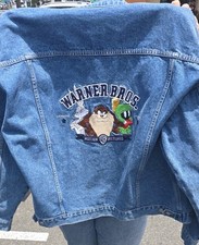 Vintage 90s looney tunes denim warner bros jacket size xl