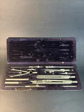 Vintage E.O. Richter & Co. Precision Drafting Tool Set  #1836 -missing 1 Piece