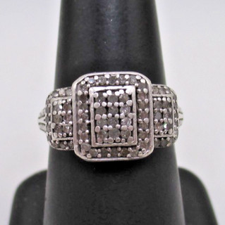 Signed TU sterling and diamond ring size 6.5