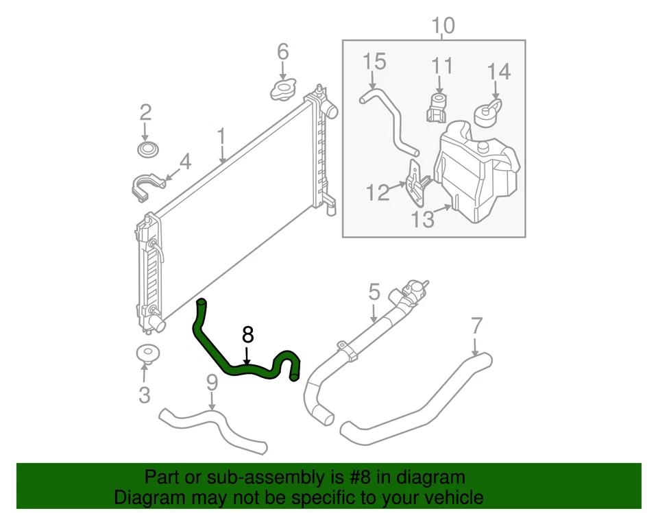 Manguera de enfriador de aceite de transmisión superior genuina Nissan Altima 2.5 21631JA00 Foto 3 de 4