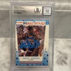 Magic Johnson Signed 1989 Fleer All-Stars Sticker Auto BAS Authentic Lakers