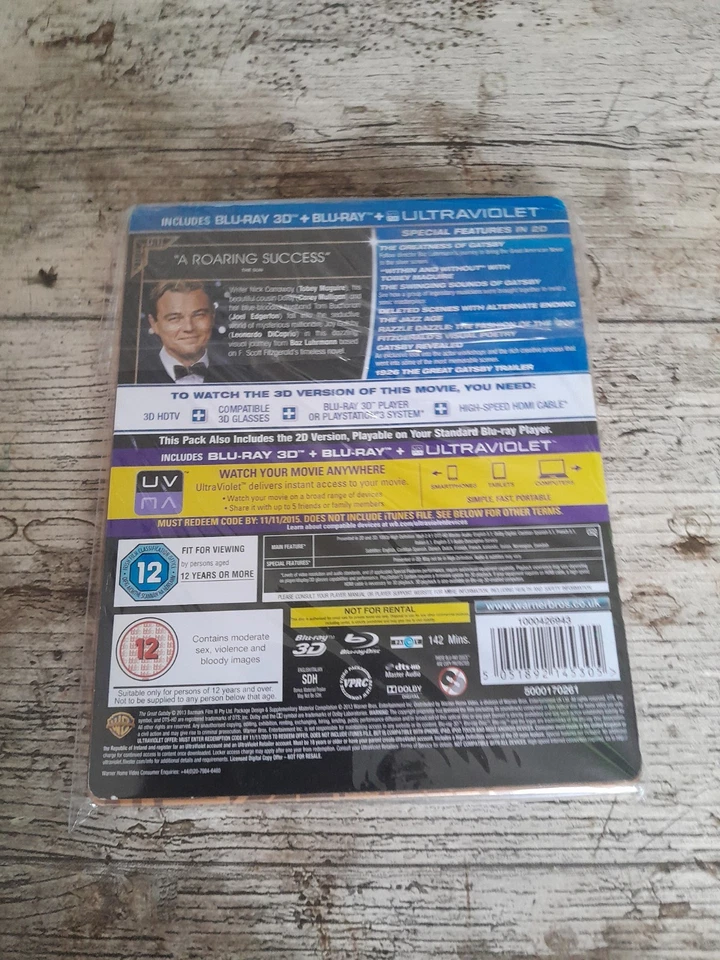 The Great Gatsby Steelbook 2013 Blu-ray 3D Edition - Image 2 of 2