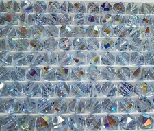 Vintage Swarovski 5004 8mm Geometric beads Lavender AB 12pcs Rare