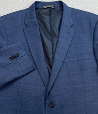 Tommy Hilfiger Blazer Mens 44R Plaid Wool Blend Stretch 2-Button Single Breast