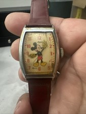 Vintage WDP Mickey Mouse US Time Wristwatch on c1940s/ Not Running