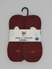 Pair of Thieves Super Air No Show Socks 6 Pack Cushioned Breathable Red