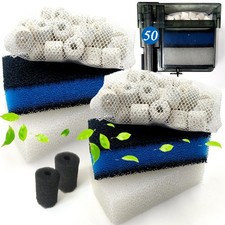 2 Sets of Upgraded Three-Stage Filtration Fish Tank Filter for AquaClear 50 P...