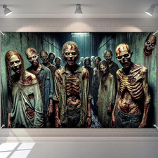 Halloween Haunted House Backdrop 71X43 in Spooky Party Decor