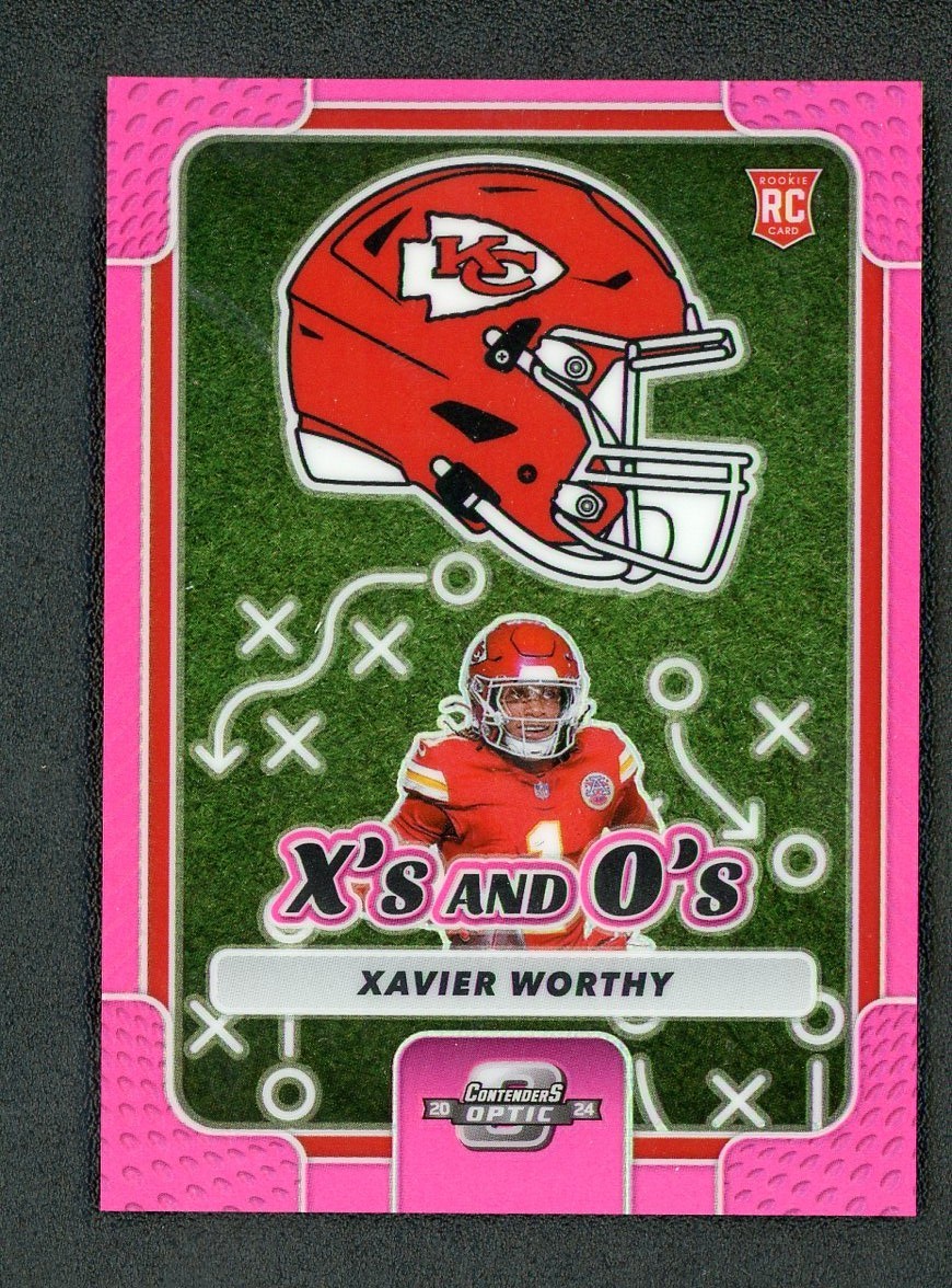 Xavier Worthy Panini Contenders Optic Xs and Os #XOXWY Pink