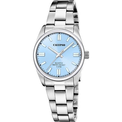 Calypso Basic Damenuhr K5863-6 Hellblau Edelstahlband 32 mm